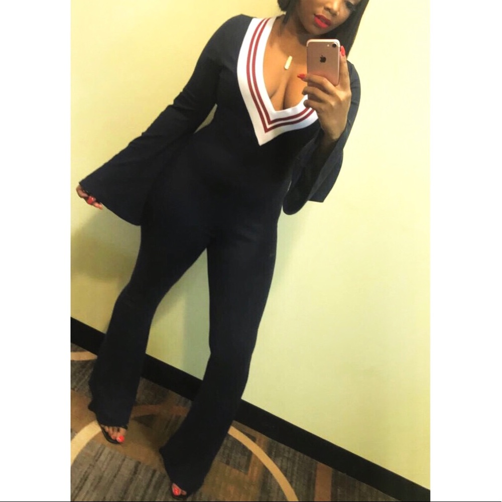 Navy School Girl Jumpsuit